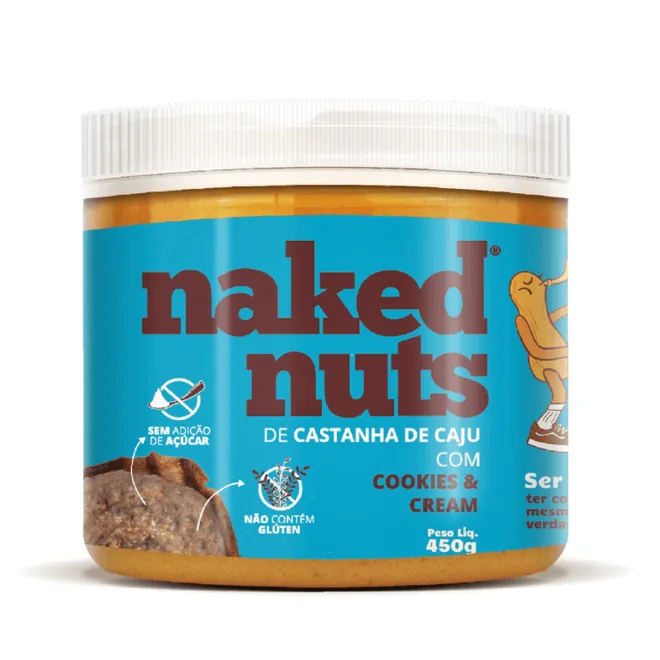Pasta de Castanha de Caju com Cookies & Cream Naked Nuts 450g