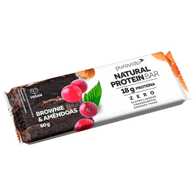 Natural Protein Bar Brownie e Amêndoas Puravida 60g