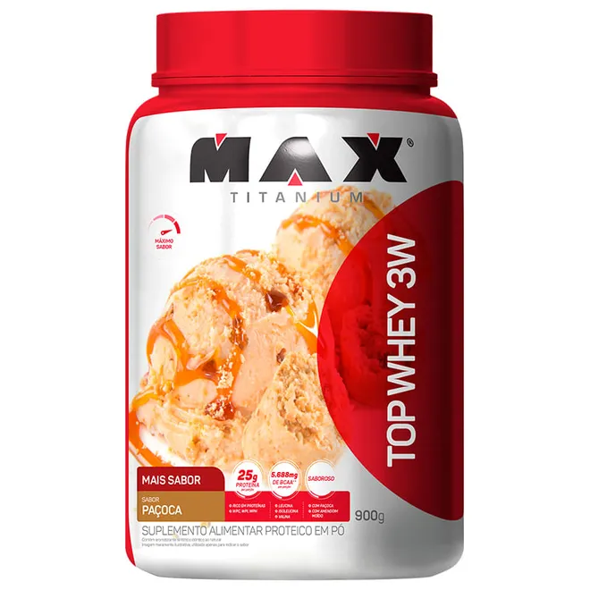 Top Whey 3W Paçoca 900g - Max Titanium