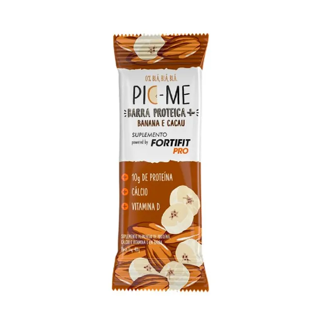 Barra de Proteina Fortifit Banana e Cacau 40g - Pic-me