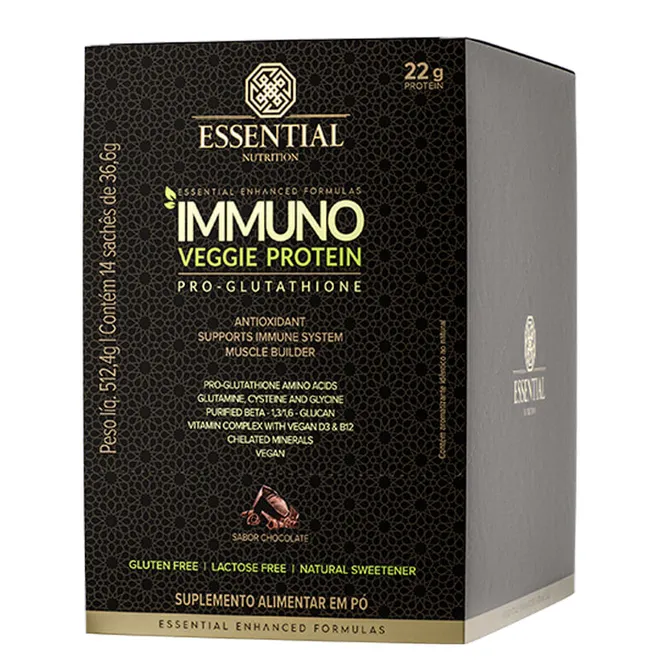 Immuno Veggie Prot Chocolate 14x36.6g - Essential Nutrition