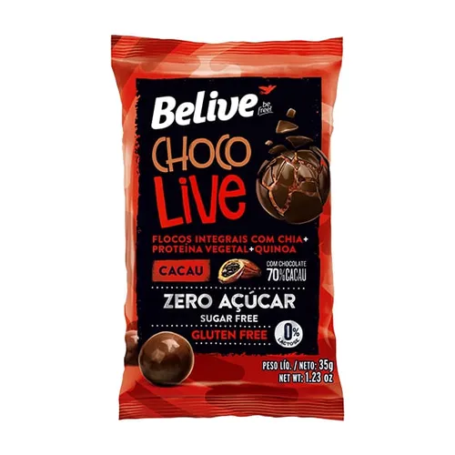 Drageados Chocolive Cacau 35g - Belive