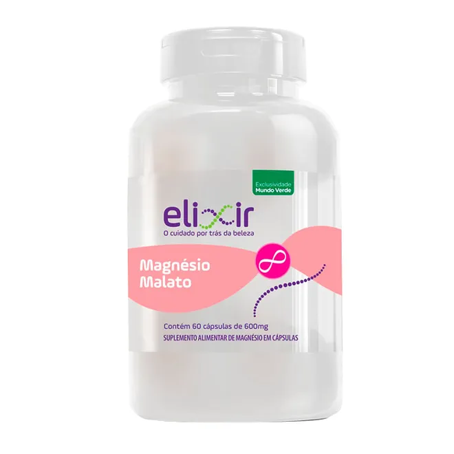 Magnésio Malato Mundo Verde Elixir 60 cápsulas