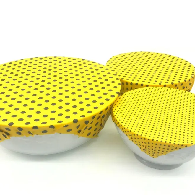 Kit 3 Panos de Cera Envolve Bioembalagens Poa Amarelo P/M/G
