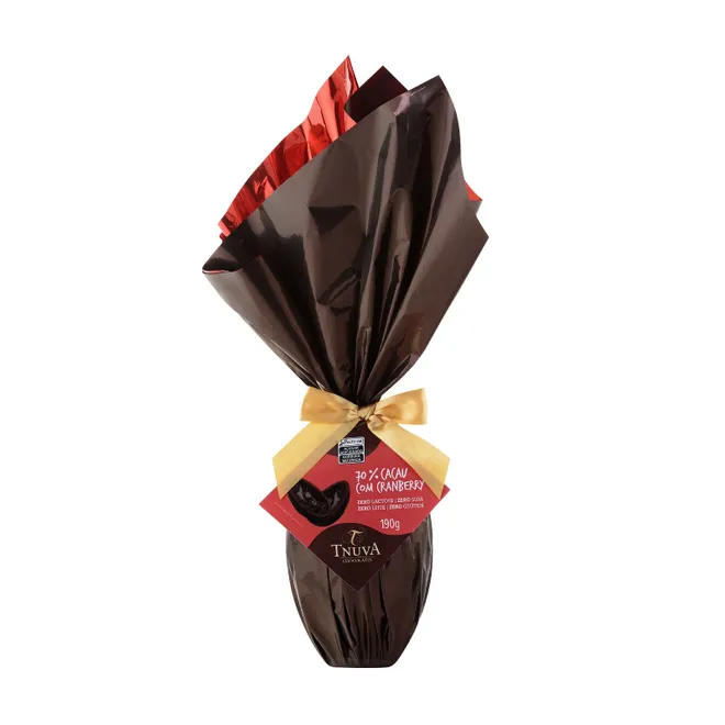 Ovo de Chocolate 70% Cacau com Cranberry Tnuva 190g