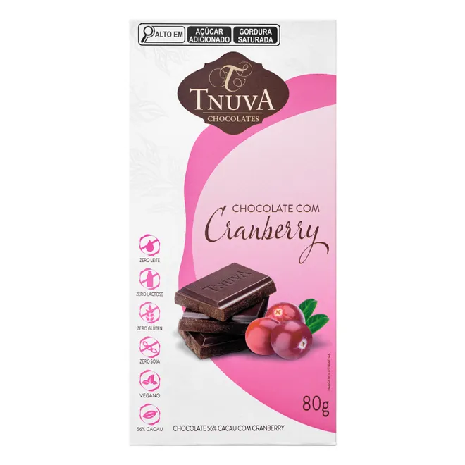 Tablete Chocolate Com Cranberry Tnuva 80g