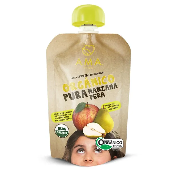 Pure Frutas Org Pura Manzana Pera Ama Time 90g