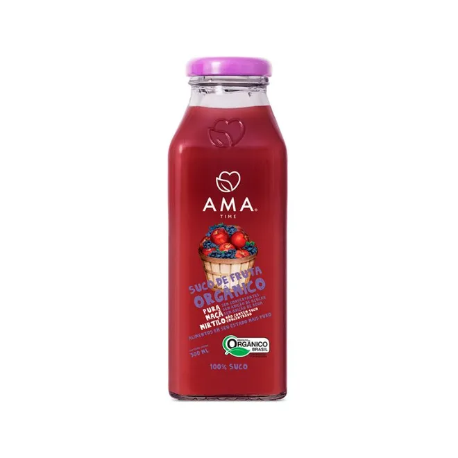 Suco Fruta Org Pura Maca Mirtilo Ama Time 300ml