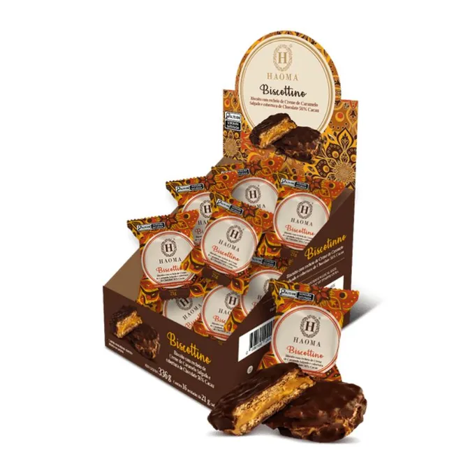 Biscottino Creme Caramelo Choco 56% Cacau Haoma 336g