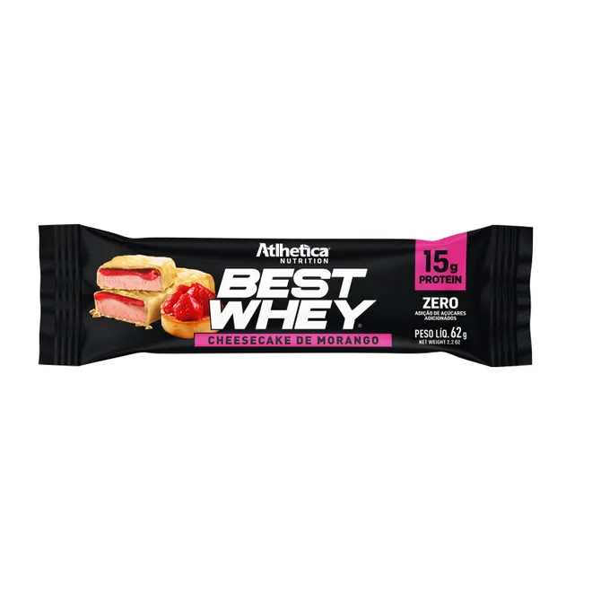 Best Whey Bar Cheesecake de Morango Atlhetica 62g