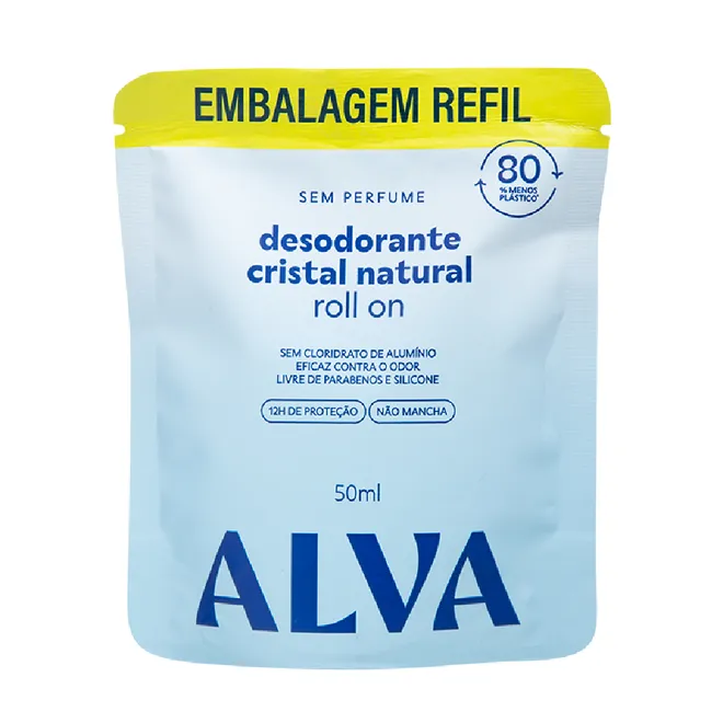 Refil Desodorante Roll On Sem Perfume Alva 50ml