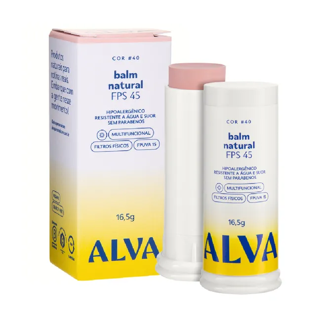 Balm Natural FPS 45 Cor Base 40 Alva 16,5g