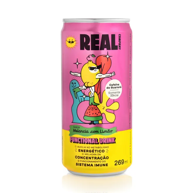 Functional Drink Melancia Com Limão Real Company 269Ml