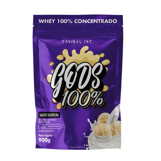 Gods Whey 100% Baunilha Pouch Canibal Inc 900g