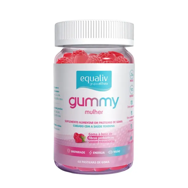 Gummy Mulher Framboesa Equaliv 60 Gomas