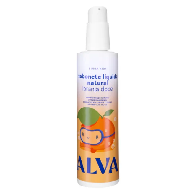 Sabonete Líquido Infantil Laranja Doce e Baunilha Alva 250ml