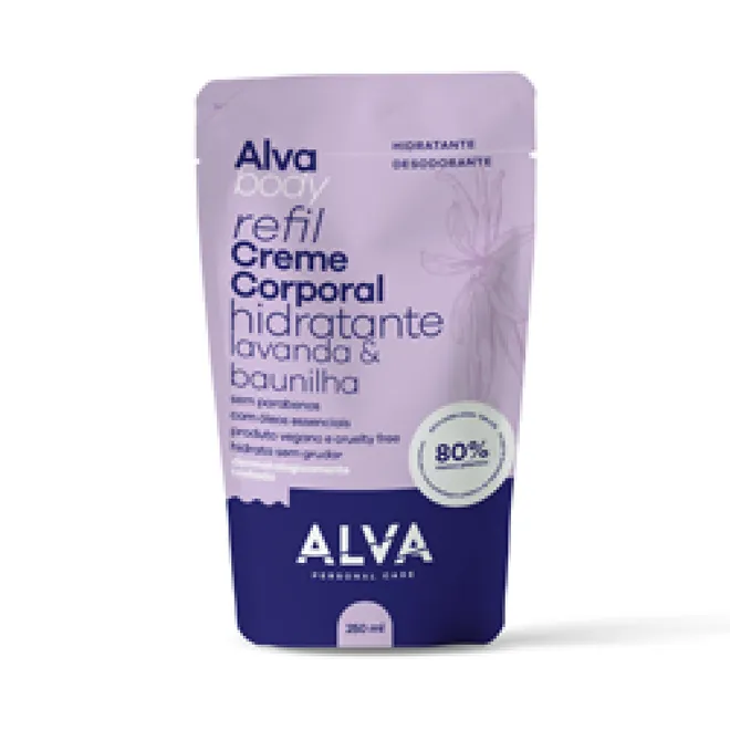 Refil Creme Corporal Lavanda e Baunilha Alva 250ml