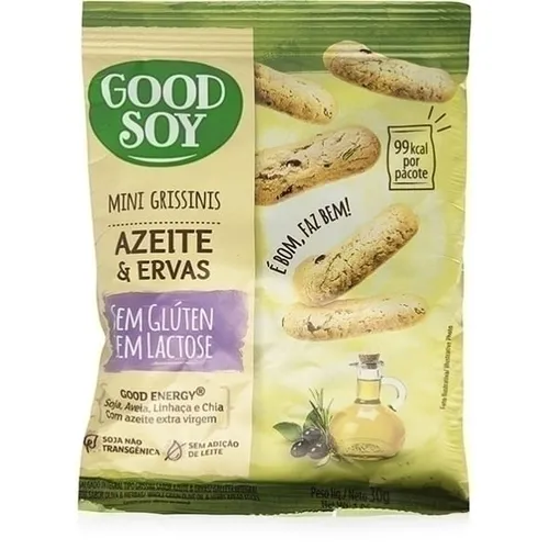 Mini Grissinis Sem Glúten Azeite e Ervas 30g - Good Soy