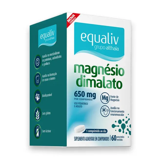 Magnésio Dimalato 650mg Equaliv 60comp