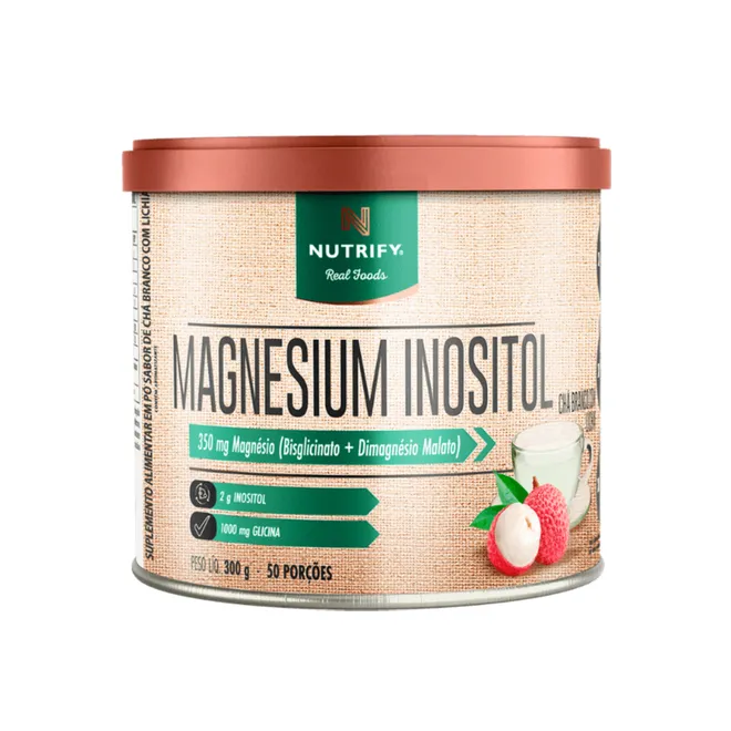 Magnesium Inositol Chá Branco com Lichia Nutrify 300g