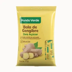 Bala de Gengibre Zero Açúcar 21g Mundo Verde