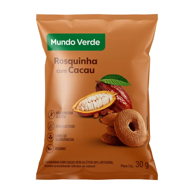 Rosquinha com Cacau sem Glúten Mundo Verde 30g