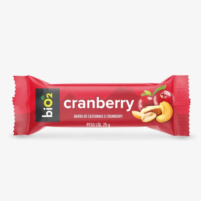 Barra de Castanhas e Cranberry biO2 25g