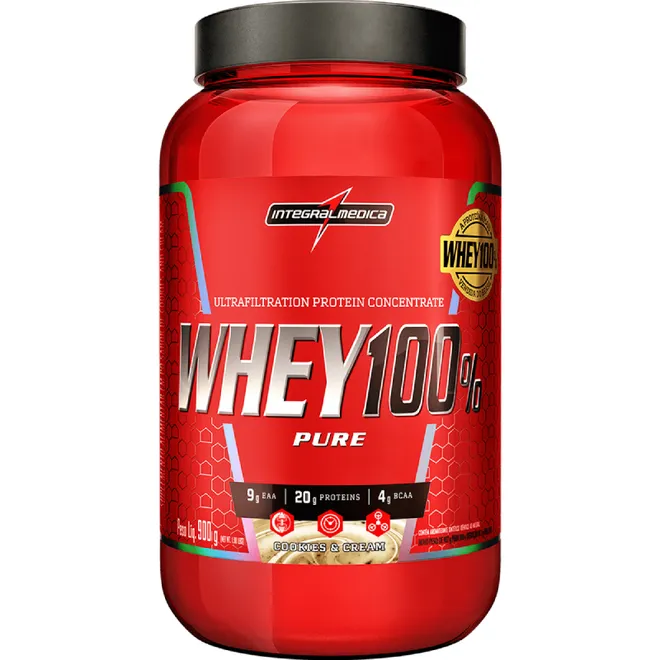 Whey 100% Pure Cookies & Cream Integralmedica 900g