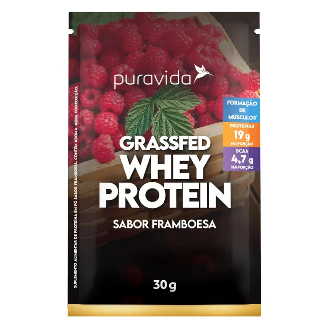 Grassfed Whey Protein Framboesa Puravida 30g