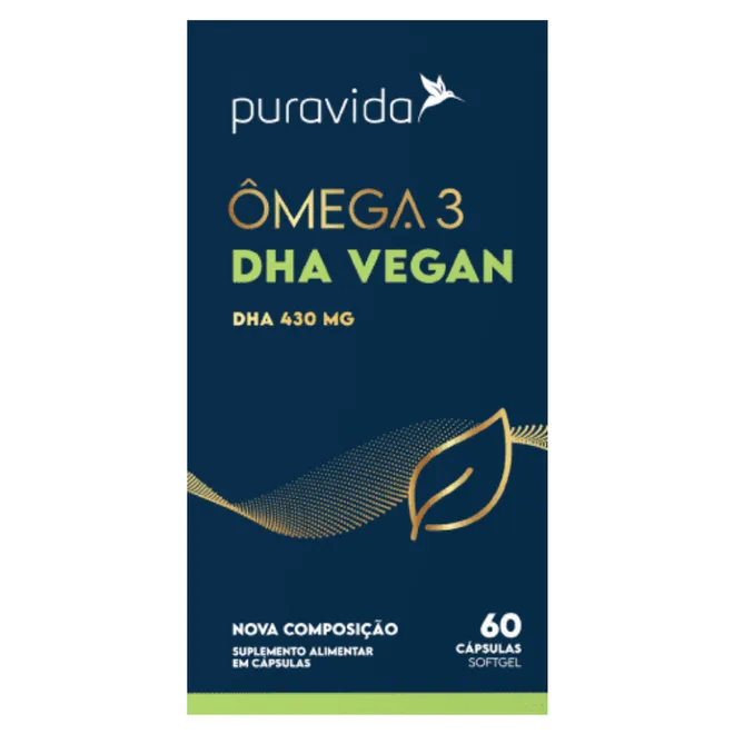 Vegan Ômega 3 DHA Puravida 500mg 60caps