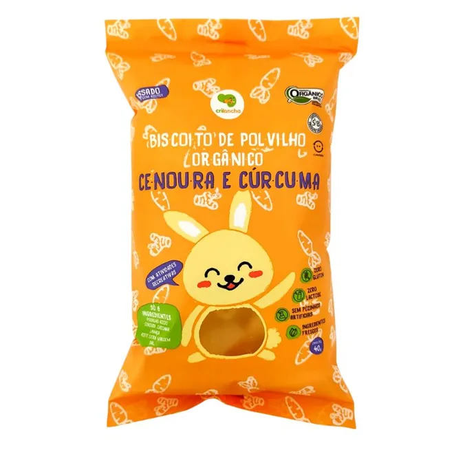 Biscoito Polvilho Org Cenoura Cúrcuma 40g Crilancha