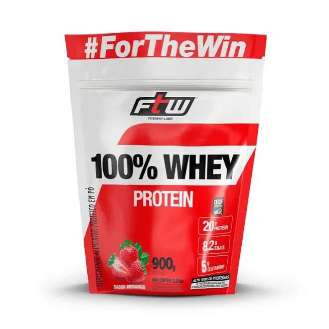 100% Whey Morango Refil FTW 900g