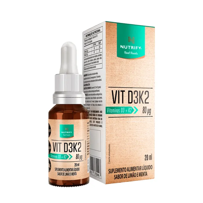 Vit D3K2 Limão e Menta Nutrify 20ml