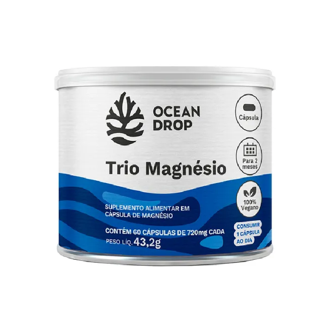 Trio Magnésio Ocean Drop 720mg 60cáps