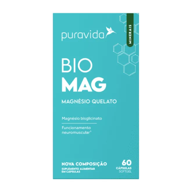 Bio Mag Magnésio Quelato Puravida 60caps