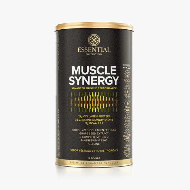 Muscle Synergy Pêssego e Frutas Tropicais Essential Nutrition 454,5g