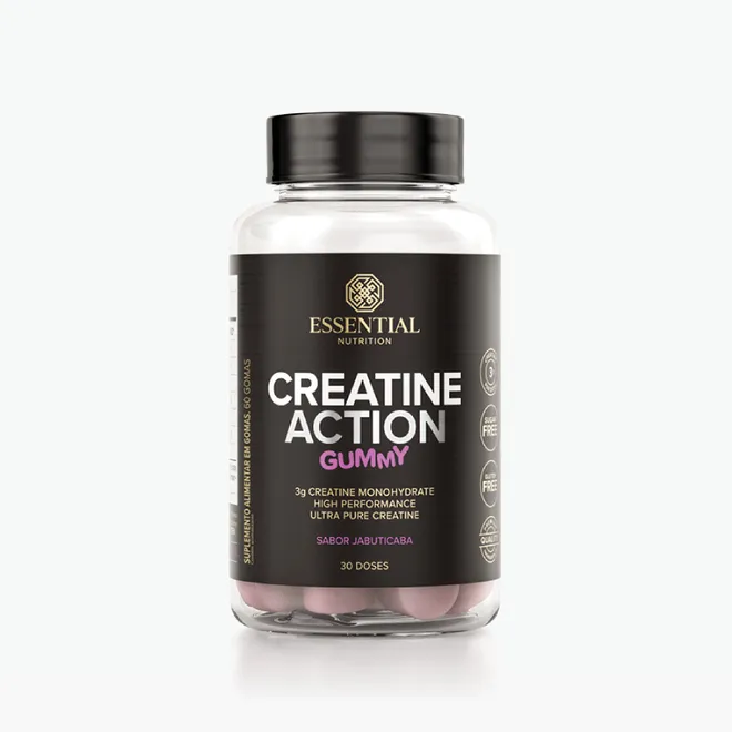 Creatine Action Gummy Jabuticaba Essential Nutrition 60 Gomas