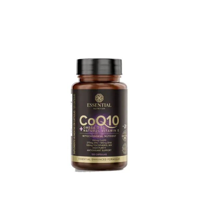 CoQ10 + Ômega 3TG + Natural Vitamin E Essential Nutrition 120caps