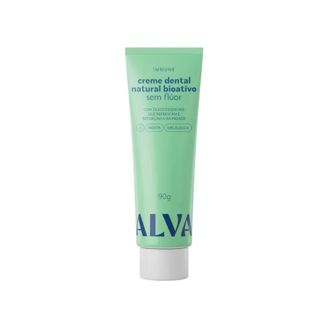 Creme Dental Immune Menta e Melaleuca Vegano Alva 90g