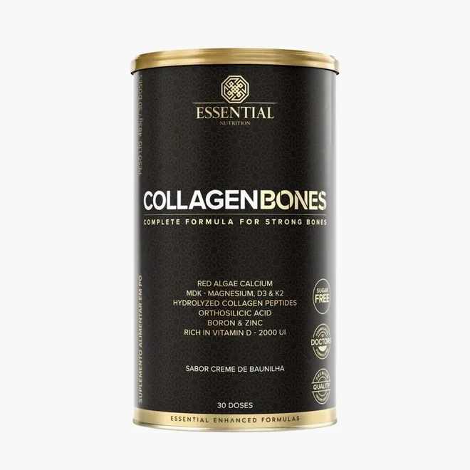 Collagen Bones Creme de Baunilha Essential Nutrition 483g
