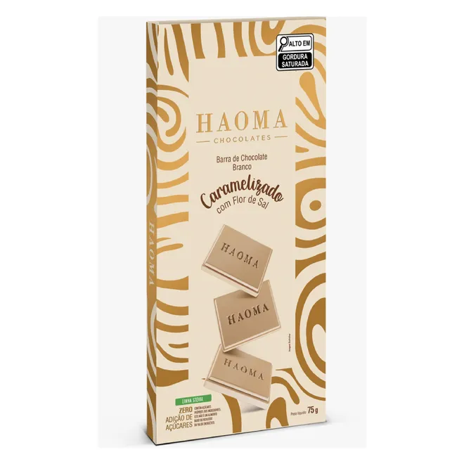 Barra de Chocolate Branco Caramelizado com Flor de Sal Haoma 75g