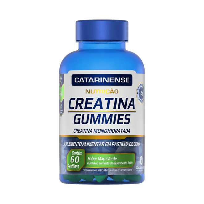 Creatina Gummies Maçã Verde Catarinense Nutrição 60 Pastilhas