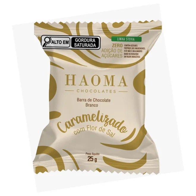 Barra de Chocolate Branco Caramelizado com Flor de Sal Haoma 25g