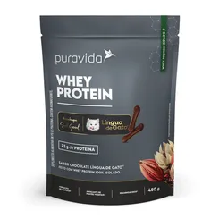 Whey Protein Isolado Chocolate Língua de Gato Puravida 450g