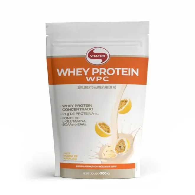 Whey Protein WPC Mousse de Maracujá Vitafor Pouch 900g