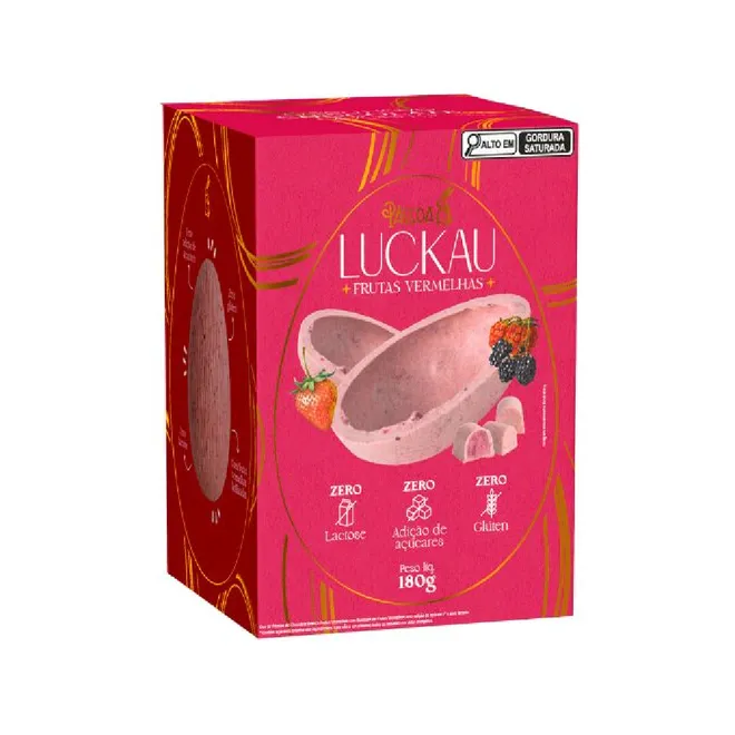 Ovo de Páscoa Branco com Frutas Vermelhas Luckau 180g