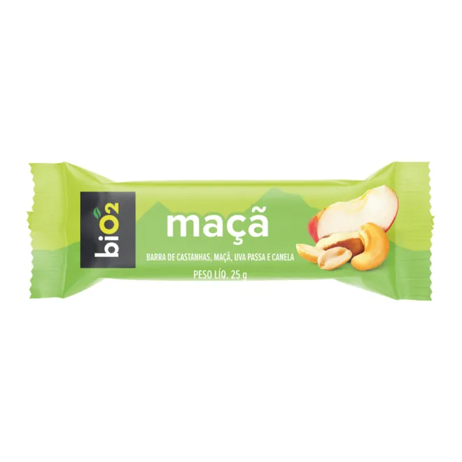 Barra de Castanhas, Maçã, Uva Passa e Canela biO2 25g