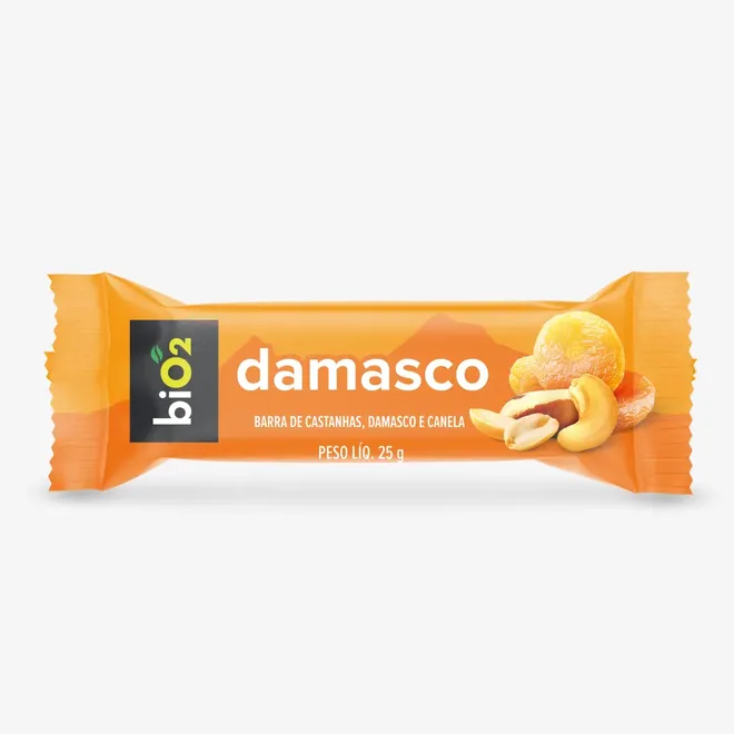 Barra de Castanhas, Damasco e Canela biO2 25g