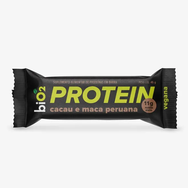 Barra de Proteína Vegana Cacau e Maca Peruana biO2 45g