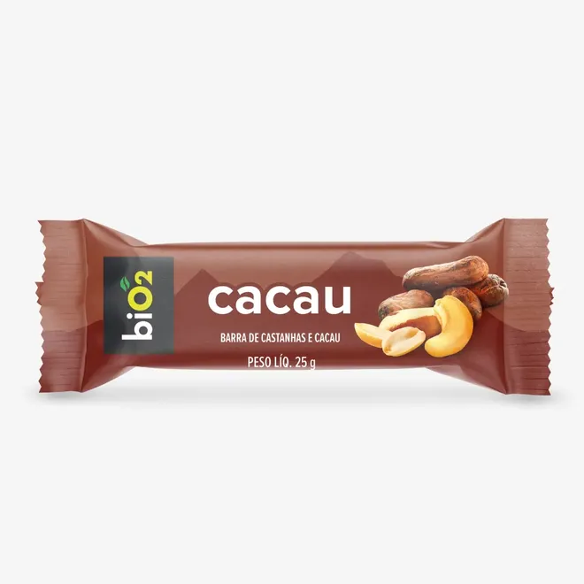 Barra de Castanhas e Cacau biO2 25g